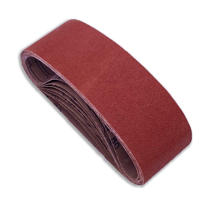 SHUTTLE GENIUS 4 x 24 Inch Sanding Belt, 80 Grit Aluminum Oxide Belt Sander Belts 4x24,12 Pack (4x24in,80 Grit) - Image 1